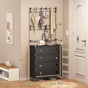 Dust Proof Multifunctional Coat And Shoes Rack, Multi Layer Shoe Storage Rack, Living Room Organizer Shelf Dust Proof Multifunctional Coat And Shoes Rack, Multi Layer Shoe Storage Rack, Living Room Organizer Shelf